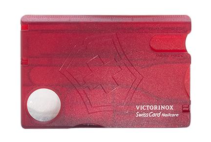 Корпус швейцарской карточки VICTORINOX Nailcare C.7240.T полупрозрачный красный
