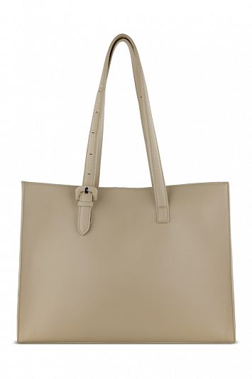 Бизнес-сумка женская наплечная BUGATTI Luna, бежевая, полиуретан, 40,5 x 14 x 30,5 см 49586150