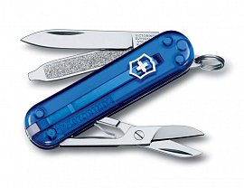 Нож брелок Victorinox Classic SD полупрозрачный синий 0.6223.T2 