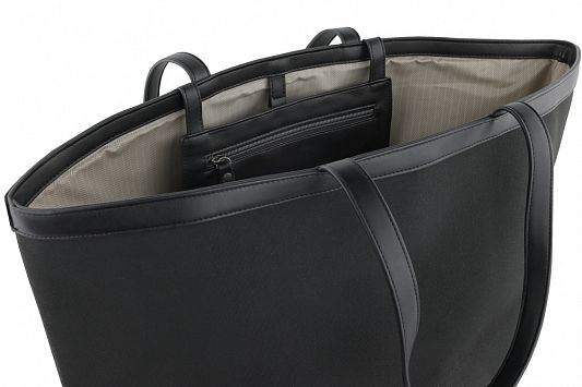 Сумка-тоут женская большая BUGATTI Elena, черная, канвас, полиуретан, 58 x 22 x 31,5 см 49598001