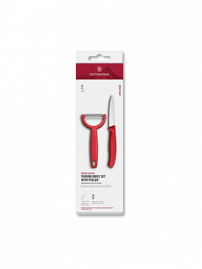 Набор для чистки овощей Victorinox Swiss Classic 2 предмета, красный, 6.7111.22C1
