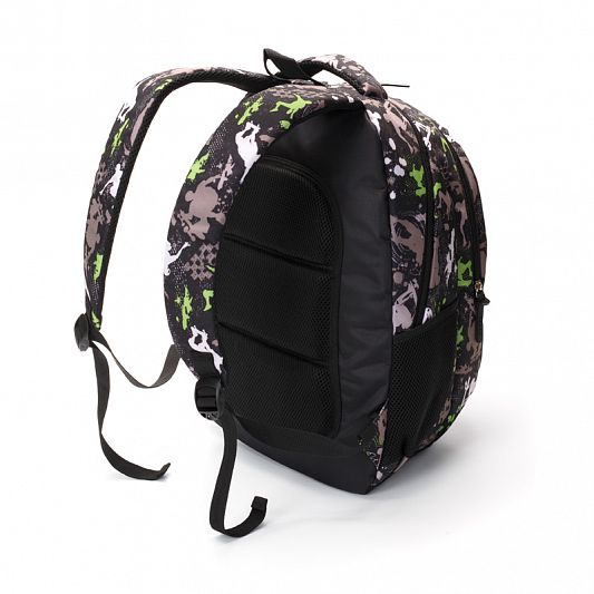 Школьный рюкзак TORBER CLASS X T5220-BLK-GRE, черно-серый с рисунком "Скейтбордисты", 17 л