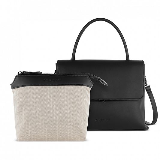 Сумка женская BUGATTI ILVA, черная, полиуретан, 30,5х14х24,5 см 49530101