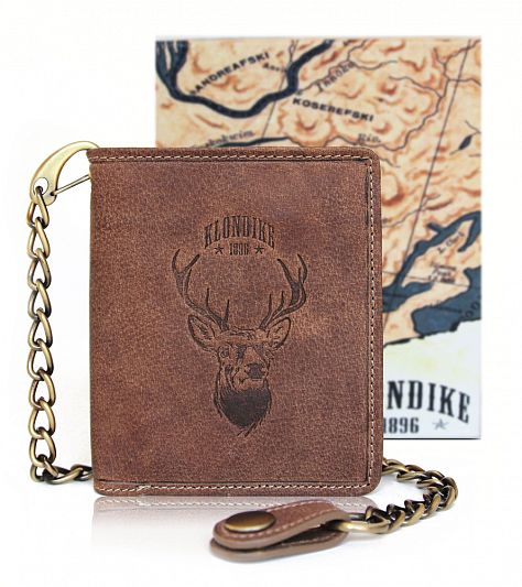 Бумажник KLONDIKE «Wayne Deer», натуральная кожа в светло-коричневом цвете, 10,5 х 12,5 х 2,5 см KD1020-02