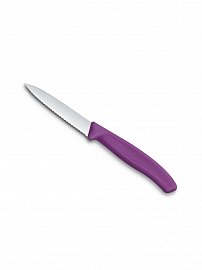 Нож для очистки овощей Victorinox Swiss Classic волнистое лезвие 8 см, фиолетовый, 6.7635.C1 