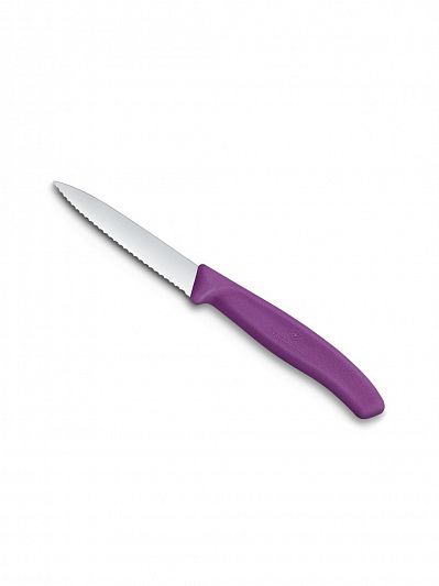 Нож для очистки овощей Victorinox Swiss Classic волнистое лезвие 8 см, фиолетовый, 6.7635.C1