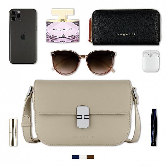 Сумка женская BUGATTI NELA, бежевая, полиуретан, 22х8х15,5 см 49384850