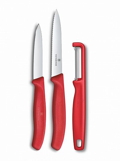 Набор ножей для овощей Victorinox Swiss Classic, 3 предмета, 6.7111.33C1 красный