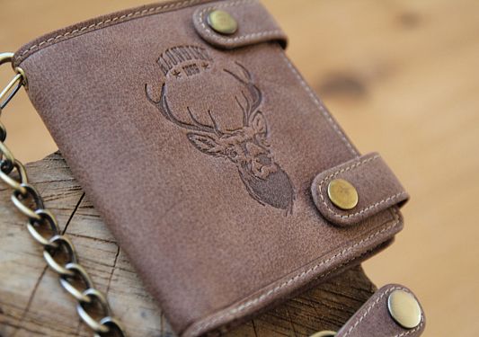 Бумажник KLONDIKE «Tim Deer», натуральная кожа в светло-коричневом цвете, 10,5 х 12,5 х 2,5 см KD1025-02