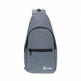 Рюкзак TORBER с одним плечевым ремнем, серый, полиэстер 300D,T062-GRE 