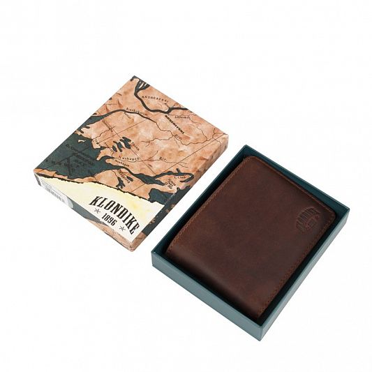 Бумажник KLONDIKE 1896 Amos KD1042-03 натуральная кожа коричневый KD1042-03