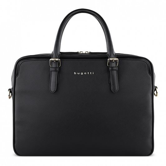 Портфель женский BUGATTI Ella 15', черный, полиуретан, 38х6х27,5 см 496626S01