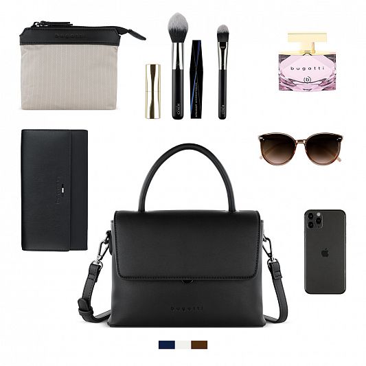 Сумка женская BUGATTI ILVA, черная, полиуретан, 23х9х18,5 см 49530001