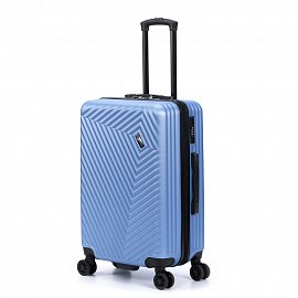 Чемодан TORBER Lama, синий, ABS-пластик, 43 х 25,5 х 67 см, 62 л T1919M-Blue 