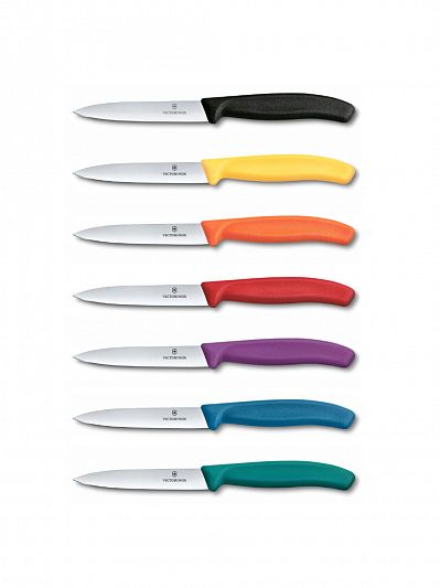 Нож для очистки овощей Victorinox Swiss Classic прямое лезвие 10 см, красный, 6.7701.C1