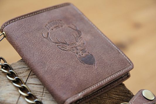 Бумажник KLONDIKE «Wayne Deer», натуральная кожа в светло-коричневом цвете, 10,5 х 12,5 х 2,5 см KD1020-02