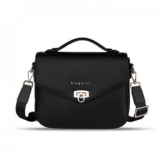 Сумка женская BUGATTI Ella, черная, полиуретан, 29х10х22 см 496634S01