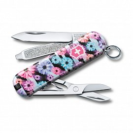 Нож-брелок VICTORINOX Classic "Dynamic Floral" 58 мм 7 функций 0.6223.L2107  + Видеообзор 