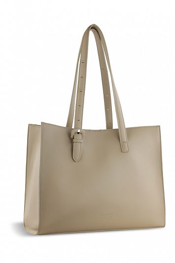 Бизнес-сумка женская наплечная BUGATTI Luna, бежевая, полиуретан, 40,5 x 14 x 30,5 см 49586150