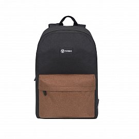 Влагозащитный рюкзак TORBER GRAFFI T8965-BLK-BRW, черный с карманом коричневого цвета 17 л 