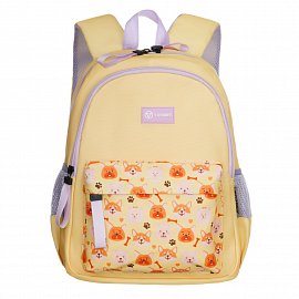 Рюкзак TORBER CLASS X Mini, жёлтый с орнаментом, полиэстер 900D + Мешок для сменной обуви в подарок! T1801-23-Yel 