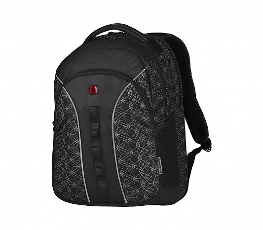 Стильный рюкзак WENGER Sun 610213 черный со светоотражающим принтом 27 л