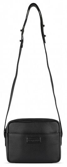 Сумка кросс-боди женская BUGATTI Elsa, чёрная, воловья кожа/полиэстер, 19х5,5х14 см 49460301