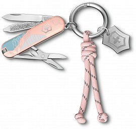 Нож брелок Victorinox 0.6223.E221 Classic SD Paris Style, розовый, 58 мм, 7 функций 