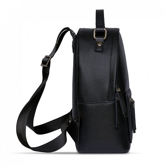 Рюкзак женский BUGATTI Ella, черный, полиуретан, 24х11,5х28 см 496630S01