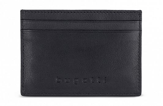 Портмоне для кредитных карт BUGATTI ЧЕРНАЯ МАГИЯ | BLACK MAGIC, с защитой данных RFID, черное, натуральная кожа козы, 10х0,5х7 см 49127101