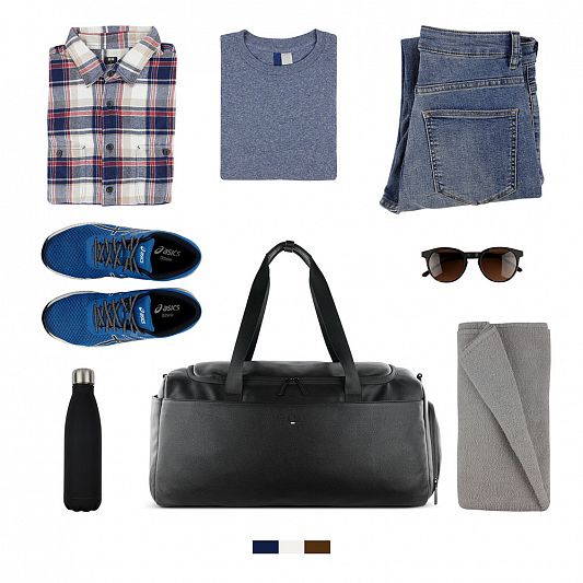 Сумка дорожная BUGATTI RICO, черная, полиуретан, 58х24х29 см 49470901