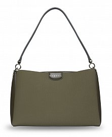 Сумка женская наплечная BUGATTI Leah, оливковая, полиуретан, 36х13х23 см 49605484 