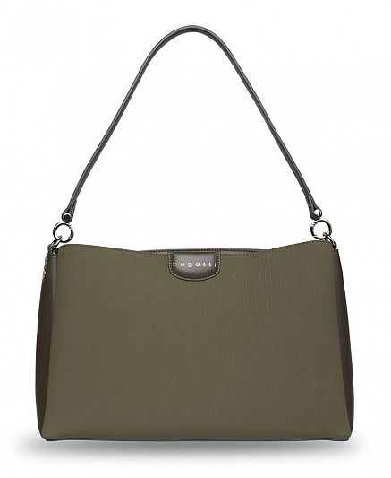 Сумка женская наплечная BUGATTI Leah, оливковая, полиуретан, 36х13х23 см 49605484