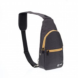 Рюкзак TORBER с одним плечевым ремнем, чёрный/бежевый, полиэстер 300D T062-BEI 