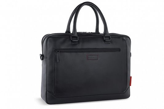 Портфель мужской BUGATTI Clark, чёрный, воловья кожа/полиэстер, 40х9,5х29 см, 10 л 49235301