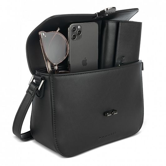 Сумка женская BUGATTI NELA, черная, полиуретан, 25х9х17,5 см 49384901