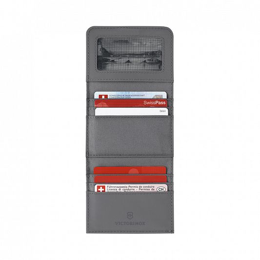 Бумажник VICTORINOX Travel Essentials Tri-Fold Wallet, серый, полиэстер, 9x2x10 см 653366
