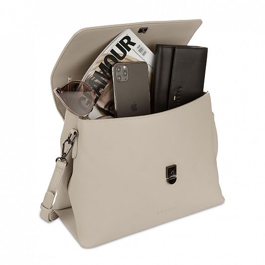 Сумка женская BUGATTI ILVA, бежевая, полиуретан, 23х9х18,5 см 49530050