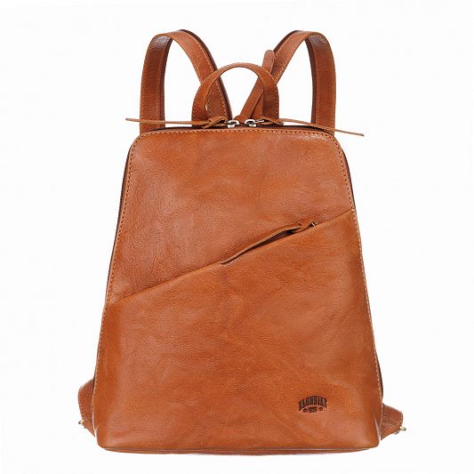 Рюкзак женский KLONDIKE "URBAN", натуральная кожа, коньячный цвет, 25,5 х 11,5 х 29,5 см KD1295-04