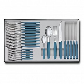 Набор из 24 столовых принадлежностей VICTORINOX Swiss Modern: 6 ножей для стейка, 6 вилок, 12 ложек 6.9096.12W2.24 