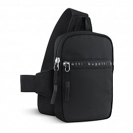 Сумка кросс-боди BUGATTI Blanc Delight, черная, нейлон RPET600D/тарпаулин/полиэстер, 14х3,5х18 см, 0,8 л 49452001 
