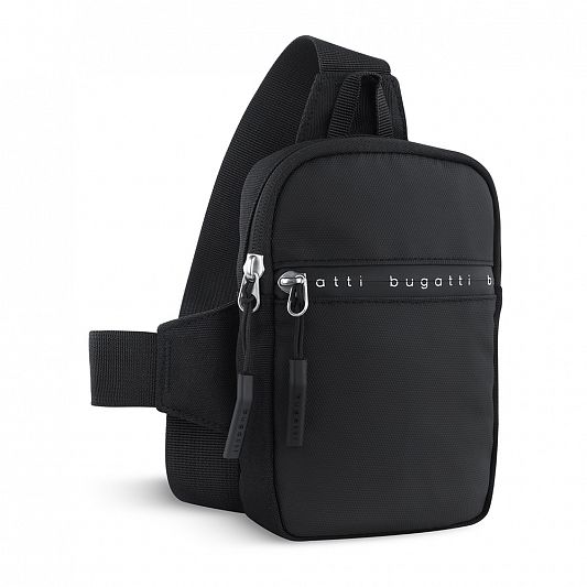Сумка кросс-боди BUGATTI Blanc Delight, черная, нейлон RPET600D/тарпаулин/полиэстер, 14х3,5х18 см, 0,8 л 49452001