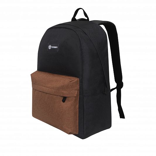 Влагозащитный рюкзак TORBER GRAFFI T8965-BLK-BRW, черный с карманом коричневого цвета 17 л