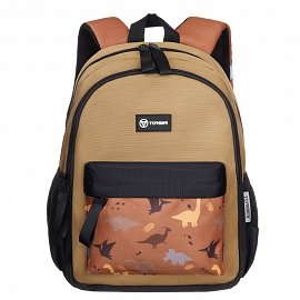 Рюкзак TORBER CLASS X Mini, хаки с орнаментом, полиэстер 900D + Мешок для сменной обуви в подарок! T1801-23-Kha 