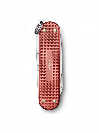 Коллекционный нож-брелок VICTORINOX Classic Alox LE 2025 58 мм, Stone Red, 0.6221.L25