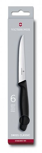 Набор из 6 ножей для стейков VICTORINOX SwissClassic 6.7233.6 черные