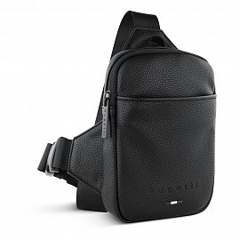 Сумка кросс-боди мужская BUGATTI RICO, черная, полиуретан, 15х3х20 см 49471001 