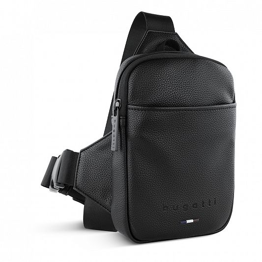 Сумка кросс-боди мужская BUGATTI RICO, черная, полиуретан, 15х3х20 см 49471001