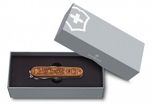 Нож складной Victorinox Climber Wood Swiss Spirit SE2021 коричневый 12 функций 1.3701.63L21