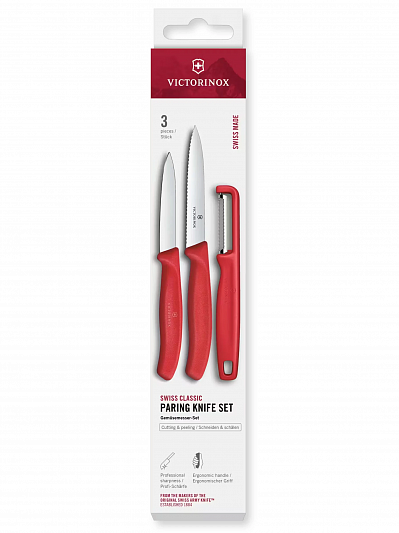 Набор ножей для овощей Victorinox Swiss Classic, 3 предмета, 6.7111.33C1 красный